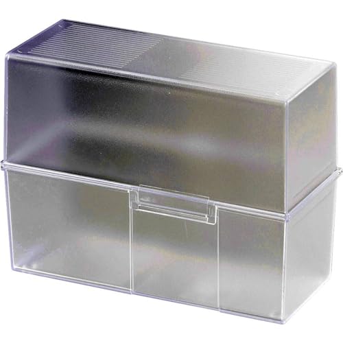 HAN Karteibox DIN A5 quer, transparente Lernkartei, attraktive Design Lernbox für 500 Karteikarten mit Stahlscharnier, 975-63, transluzent-klar von HAN