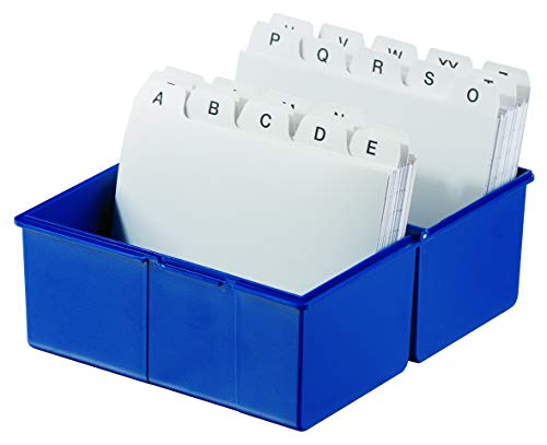 HAN Karteibox DIN A7 quer, mit A-Z Register und 100 Karten, blau von HAN