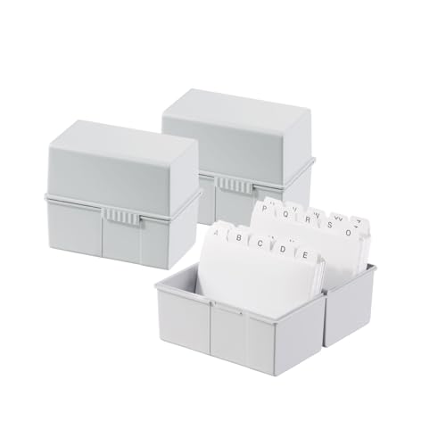 HAN Karteibox DIN A8 quer – innovatives, attraktives Design für 200 Karteikarten mit Stahlscharnier und Schnappverschluss, mit A-Z Register, lichtgrau, 978-11, 6 STÜCK HAN Karteibox DIN A8 quer – innovatives, attraktives Design für 200 Karteikarten mit Stahlscharnier und Schnappverschluss, mit A-Z Register, lichtgrau, 978-11, 6 STÜCK von HAN