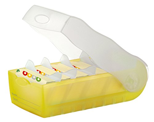 HAN Lernkarteibox Croco, einfach Vokabeln Lernen mit 5-Fächer-Lernsystem, DIN A7 Karteikasten für 900 Karten, inkl. 5 Stützplatten + 100 Lernkarten, Karteibox, Lernbox, 997-653, transluzent/gelb HAN Lernkarteibox Croco, einfach Vokabeln Lernen mit 5-Fächer-Lernsystem, DIN A7 Karteikasten für 900 Karten, inkl. 5 Stützplatten + 100 Lernkarten, Karteibox, Lernbox, 997-653, transluzent/gelb von HAN