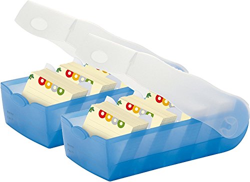HAN Lernkartei CROCO – genial einfach Vokabeln lernen dank 5-Fächer-Lernsystem, DIN A7 Karteikasten (transluzent-blau, ‎2 Stück) von HAN