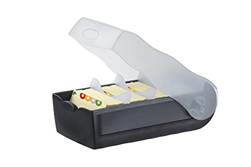HAN Lernkarteibox CROCO, einfach Vokabeln lernen mit 5-Fächer-Lernsystem, DIN A7 Karteikasten für 900 Karten, inkl. 5 Stützplatten + 100 Lernkarten, Karteibox, Lernbox, 997-633, transluzent/schwarz HAN Lernkarteibox CROCO, einfach Vokabeln lernen mit 5-Fächer-Lernsystem, DIN A7 Karteikasten für 900 Karten, inkl. 5 Stützplatten + 100 Lernkarten, Karteibox, Lernbox, 997-633, transluzent/schwarz von HAN