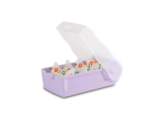 HAN Lernkarteibox CROCO, einfach Vokabeln lernen mit 5-Fächer-Lernsystem, DIN A8 Karteikasten für 500 Karten, 998-887, transluzent/pastelllila von HAN