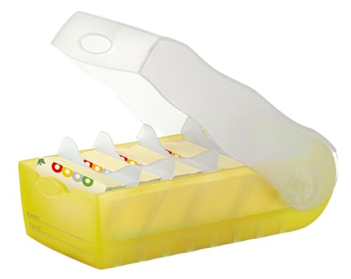 HAN Lernkarteibox Croco, einfach Vokabeln Lernen mit 5-Fächer-Lernsystem, DIN A8 Karteikasten für 500 Karten, inkl. 5 Stützplatten + 100 Lernkarten, Karteibox, Lernbox, 998-653, transluzent/gelb HAN Lernkarteibox Croco, einfach Vokabeln Lernen mit 5-Fächer-Lernsystem, DIN A8 Karteikasten für 500 Karten, inkl. 5 Stützplatten + 100 Lernkarten, Karteibox, Lernbox, 998-653, transluzent/gelb von HAN