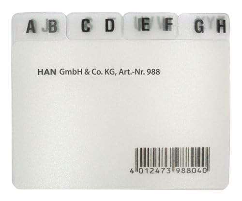HAN Register DIN A8 quer, Karteiregister, stabiles 12-teiliges Leitregister für Karteiboxen, Karteikästen und Karteitröge, 988, grau, 88 x 62 mm HAN Register DIN A8 quer, Karteiregister, stabiles 12-teiliges Leitregister für Karteiboxen, Karteikästen und Karteitröge, 988, grau, 88 x 62 mm von HAN