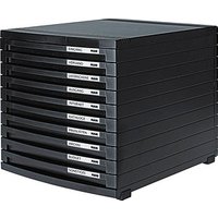 HAN Schubladenbox Contur  schwarz 1510-13, DIN B4 mit 10 Schubladen von HAN