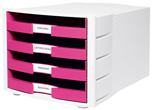 HAN Schubladenbox IMPULS, DIN A4/C4, 4 offene Schubladen, weiß-Trend Colour pink HAN Schubladenbox IMPULS, DIN A4/C4, 4 offene Schubladen, weiß-Trend Colour pink von HAN