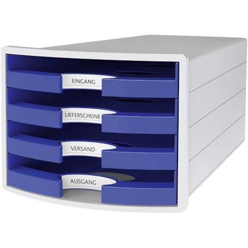 Han Schubladenbox, Lichtgrau/Blau, 4 Schubladen, 1013-14 Han Schubladenbox, Lichtgrau/Blau, 4 Schubladen, 1013-14 von HAN