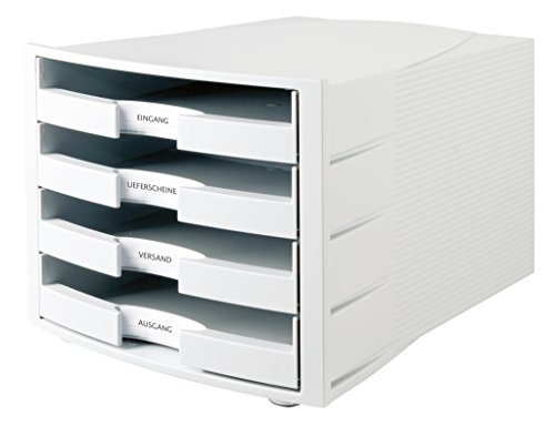 HAN Schubladenbox IMPULS in Lichtgrau/Stapelbare Sortierablage mit 4 großen, geschlossenen Schubladen für DIN A4/C4 / inkl. Beschriftungsschilder HAN Schubladenbox IMPULS in Lichtgrau/Stapelbare Sortierablage mit 4 großen, geschlossenen Schubladen für DIN A4/C4 / inkl. Beschriftungsschilder von HAN