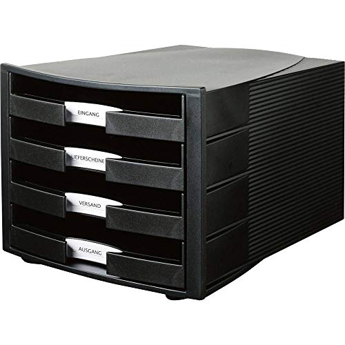 HAN Schubladenbox IMPULS in Schwarz/Stapelbare Sortierablage mit 4 großen, offenen Schubladen für DIN A4/C4 / inkl. Beschriftungsschilder HAN Schubladenbox IMPULS in Schwarz/Stapelbare Sortierablage mit 4 großen, offenen Schubladen für DIN A4/C4 / inkl. Beschriftungsschilder von HAN