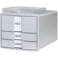 HAN Schubladenbox IMPULS  lichtgrau 1017-11, DIN C4 mit 3 Schubladen von HAN