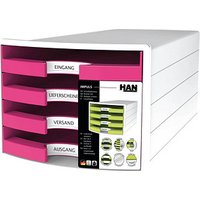 HAN Schubladenbox IMPULS pink 1013-56, DIN C4 mit 4 Schubladen HAN Schubladenbox IMPULS pink 1013-56, DIN C4 mit 4 Schubladen von HAN