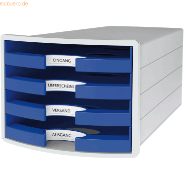 HAN Schubladenbox Impuls A4/C4 4 offene Schubladen blau HAN Schubladenbox Impuls A4/C4 4 offene Schubladen blau von HAN