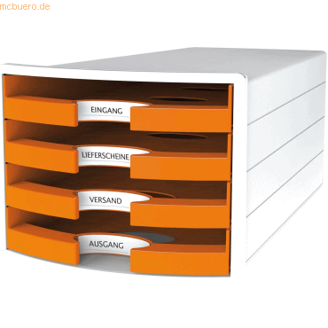 HAN Schubladenbox Impuls A4/C4 4 offene Schubladen weiß/Trend Colour o von HAN