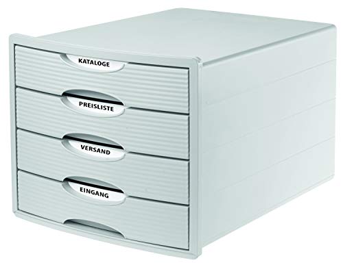 HAN Schubladenbox MONITOR, DIN A4/C4 mit 4 geschlossene Schubladen, Unterlagenbox, Bürobox, Ablagebox exklusiv bei Amazon erhältlich, 1001-12, weiß von HAN