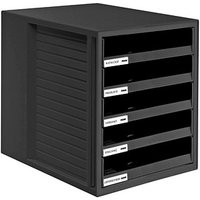 HAN Schubladenbox Schrank-Set  schwarz 1401-13, DIN C4 mit 5 Schubladen von HAN