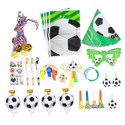 HANABASS 1 Satz Fußball Party Mitgebsel Set Teiliges DIY Fußball Zubehör Armbänder Aufkleber und Wettkampfzubehör für Fußballfans für Spiele und HANABASS 1 Satz Fußball Party Mitgebsel Set Teiliges DIY Fußball Zubehör Armbänder Aufkleber und Wettkampfzubehör für Fußballfans für Spiele und von HANABASS