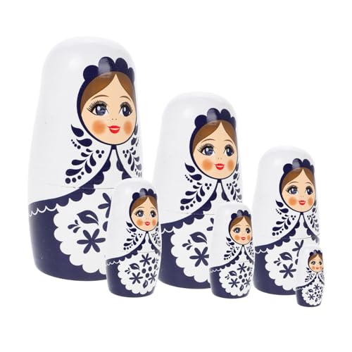 HANABASS 1 Satz Holzpuppenspielzeug Nistpuppen Zwerge DIY Schmuckhandwerk Für Babuschka-Puppe Basteln Puppen Handgefertigtes Matroschka Holzbausatz Hölzern von HANABASS