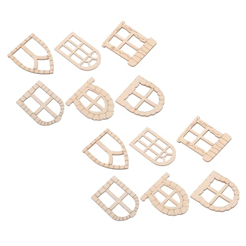 HANABASS 1 Satz Teiliges Miniatur Holzfenster Und Tür Set Unbehandelt DIY Möbel Accessoires Für Feengarten Garten Und Heimdekoration Robustes Holzdesign Für Fantasievolle 25 Stück von HANABASS