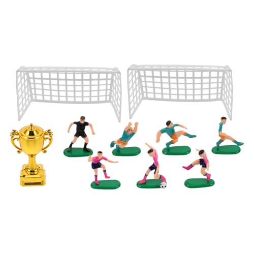 HANABASS 1 Set Puppenhaus Fußballmodell Topper Fußball Actionfiguren Mini Fußballtore Fußball Kuchendekorationen Fußball Themen Kuchendekoration Fußball Wiederverwendbar von HANABASS