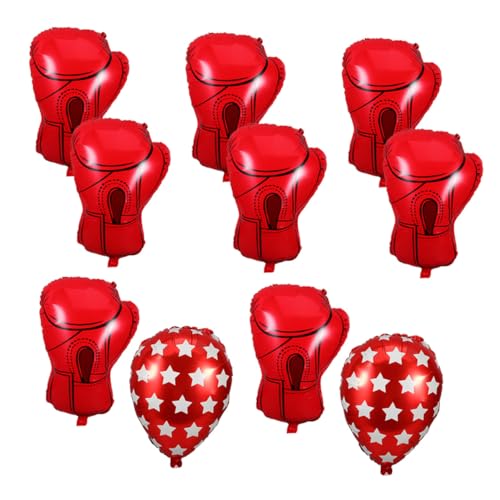 HANABASS 10 Stück Boxspieler Party Mittelstück Dekoration Thema Geburtstagsfolienballon Jungen Geburtstagsballons Boxhandschuhe Aufblasbare Ballonballons Für Party Handschuhballons von HANABASS