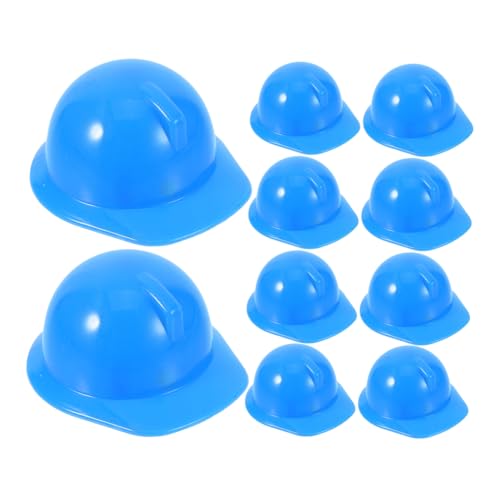 HANABASS 10 Stück Mini-Bauhut tiermütze doll Accessories Puppenhut Dekoration Spielzeugzubehör Schutzhelm für Puppe klein Mini-Puppenhelme Schutzhelm für Haustiere Plastik Blue von HANABASS