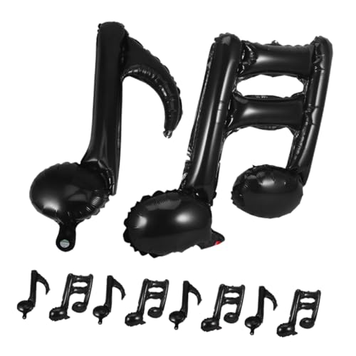 HANABASS 10 Stück Musiknoten Folienballons Aluminium Luftballons für Geburtstagsfeiern Musik Themenpartys und Dekoration Einfache Handhabung Auffälliges Design für Unvergessliche Fotos von HANABASS