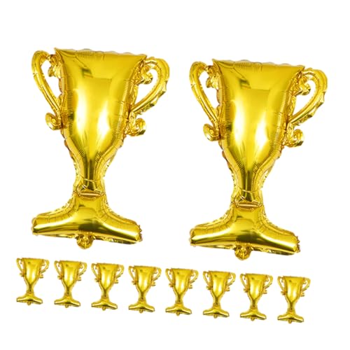 HANABASS 10 Stück Teiliges Goldene Trophäen Luftballons für Abschlussfeiern Aluminiumfolie Ballondekoration für Kreative Fotohintergründe Wiederverwendbare Party Deko von HANABASS