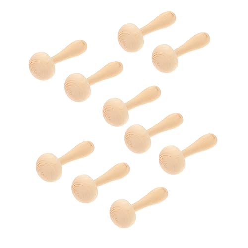 HANABASS 10 Stück Teiliges Holzpilz Bastelset für Bemalen Naturbelassene DIY Dekoration Ungiftig Geruchlos Kleine Holzfiguren für Kreative Malprojekte und Tischdeko von HANABASS