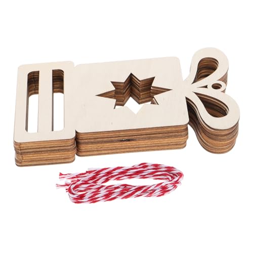 HANABASS 10 Stück Teiliges Holzscheiben Weihnachtsanhänger Unlackiert DIY Bastelholz Ornamente Blanko Holzanhänger Kreative Weihnachtsbaum Dekoration von HANABASS