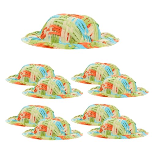 HANABASS 10 Stück Teiliges Miniatur Strohhut Fein Gewebte Puppenhüte Kleine DIY Bastelaccessoires Grüne Mini Hüte für Puppendekoration und Handwerksprojekte HANABASS 10 Stück Teiliges Miniatur Strohhut Fein Gewebte Puppenhüte Kleine DIY Bastelaccessoires Grüne Mini Hüte für Puppendekoration und Handwerksprojekte von HANABASS