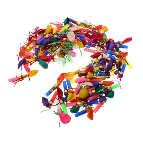 HANABASS 100 Stück Kinderpfeifenspielzeug Ballon Geräuschmacher Kinderparty Gebläse Geburtstagsparty Zubehör Gebläse Party Gebläse Krachmacher Neujahrsgebläse Luftausblasgummi von HANABASS
