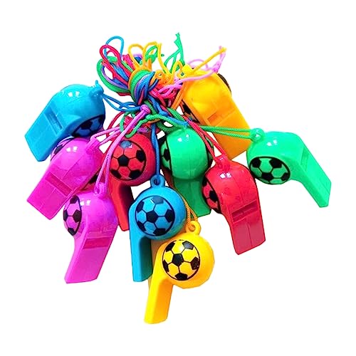 HANABASS 100Stücke Fußballpfeifen Mitgebsel für Fußballpartys Kindergeburtstage und Sportevents Cheerleading Requisite und Lärmmacher für Feiern von HANABASS
