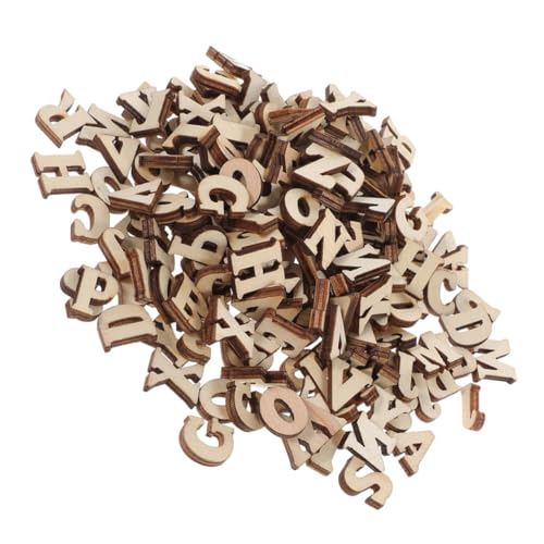 HANABASS 104Stücke Holzbuchstaben DIY Bastelbuchstaben für Kreative Wanddekoration Natürliche Holzfarbe für Kunsthandwerk Hochzeiten und Personalisierte von HANABASS