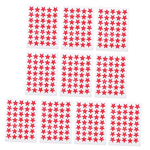 HANABASS 10Blätter Selbstklebende Belohnungssterne Aufkleber für Rote Fünfzackige Stern Sticker für Klassenzimmer Partys und Dekoration HANABASS 10Blätter Selbstklebende Belohnungssterne Aufkleber für Rote Fünfzackige Stern Sticker für Klassenzimmer Partys und Dekoration von HANABASS