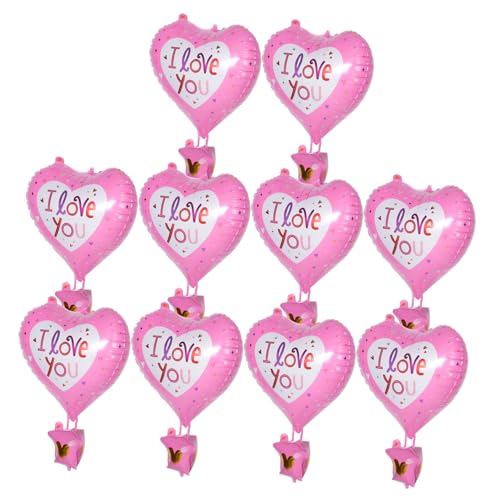 HANABASS 10Stücke Rosa Herzförmige Heißluftballons aus Folie für Valentinstag und Mädchengeburtstagsfeiern Langlebige Partydekoration mit Verspieltem Design für Fröhliche von HANABASS