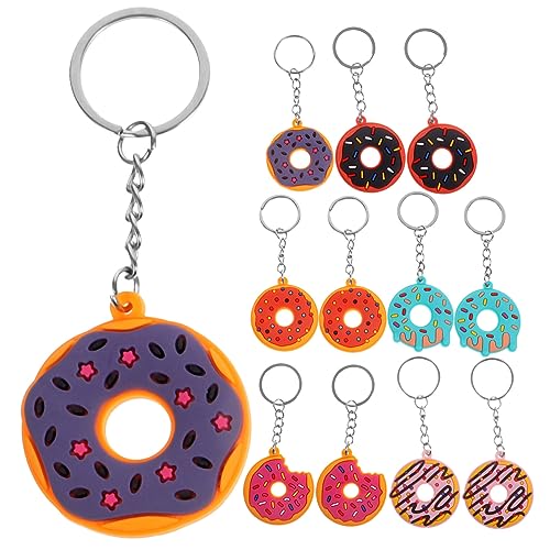 HANABASS 12 Stück Donut Schlüsselanhänger Süße Dessert Themen Anhänger für Taschen und Geldbörsen für Geburtstagsfeiern und Feste von HANABASS