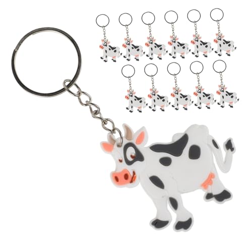 HANABASS 12 Stück Kuh Schlüsselanhänger Süße Cartoon Tier Anhänger für Taschen Schlüssel für Partys Charmante Deko Accessoires von HANABASS