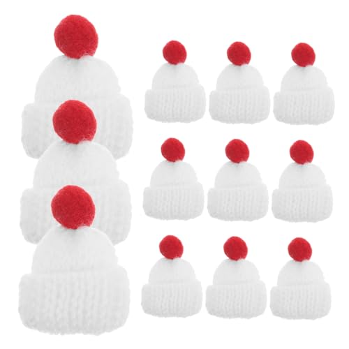 HANABASS 12 Stück Mini Weihnachtsmützen aus Wolle Strickmützen für Puppen und Weihnachtsbaum Dekoration DIY Bastelzubehör für Festliche Anlässe und HANABASS 12 Stück Mini Weihnachtsmützen aus Wolle Strickmützen für Puppen und Weihnachtsbaum Dekoration DIY Bastelzubehör für Festliche Anlässe und von HANABASS