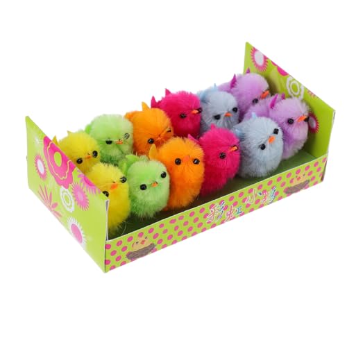 HANABASS 12 Stück Realistische Mini Hühnerfiguren aus Weichem Material für Osterdekorationen und Heim Deko für Partys und Eiersuche von HANABASS