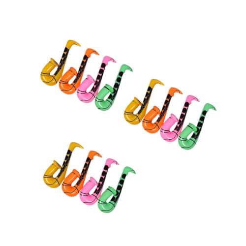 HANABASS 12 Stück Teiliges Aufblasbare Saxophone Realistische Musikinstrumente Vielseitige Party Deko und Requisiten Farbenfrohe Blasinstrumente für Kindergeburtstage und HANABASS 12 Stück Teiliges Aufblasbare Saxophone Realistische Musikinstrumente Vielseitige Party Deko und Requisiten Farbenfrohe Blasinstrumente für Kindergeburtstage und von HANABASS