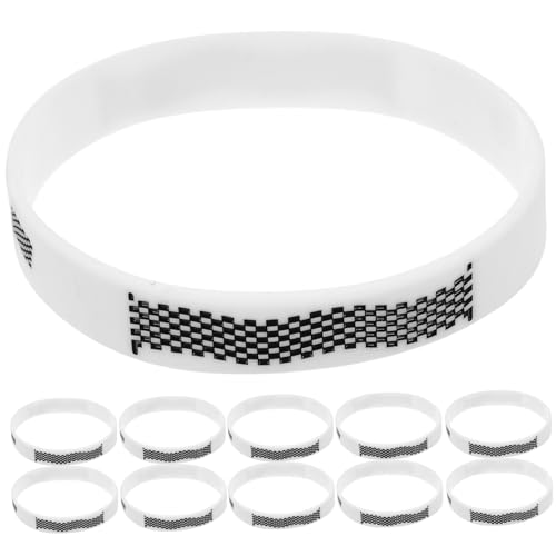 HANABASS 12 Stück Teiliges Silikonarmband mit Schwarz Weiß Kariertem Rennflaggen Design Leichtes Sport Wristband für Motorsport Party Tragbares Team Accessoire und Fitness Event HANABASS 12 Stück Teiliges Silikonarmband mit Schwarz Weiß Kariertem Rennflaggen Design Leichtes Sport Wristband für Motorsport Party Tragbares Team Accessoire und Fitness Event von HANABASS