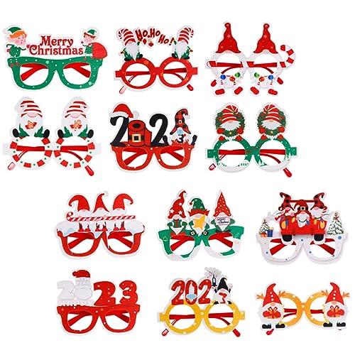 HANABASS 12 Stück Teiliges Weihnachtsbrillen aus Filz Lustige Party Requisiten für Erwachsene und Fotografie Accessoires für Weihnachtsfeier Bunte Designrahmen HANABASS 12 Stück Teiliges Weihnachtsbrillen aus Filz Lustige Party Requisiten für Erwachsene und Fotografie Accessoires für Weihnachtsfeier Bunte Designrahmen von HANABASS