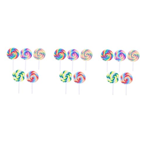 HANABASS 15 Teiliges Clay Lollipop Farbenfrohe Simulation Lutscher Dekoration Weiches und Robustes Kunstkaugummi Foto Requisit für Kindergeburtstag Weihnachten Party und Hochzeit HANABASS 15 Teiliges Clay Lollipop Farbenfrohe Simulation Lutscher Dekoration Weiches und Robustes Kunstkaugummi Foto Requisit für Kindergeburtstag Weihnachten Party und Hochzeit von HANABASS