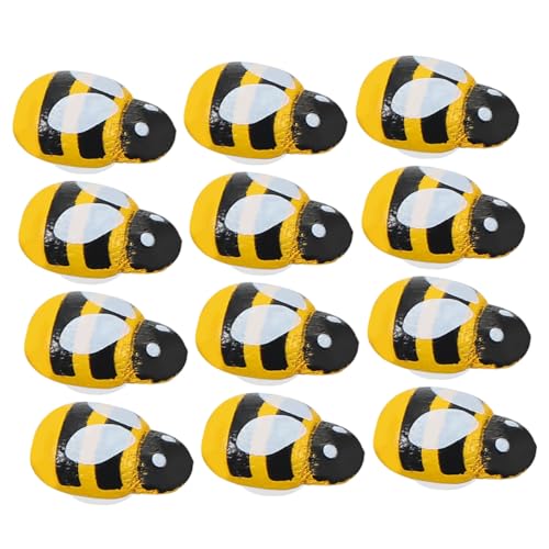 HANABASS 150 Stück Miniatur Bienen Deko Holz Bienen Ornamente für Mikro Landschaften und Garten für Pflanzendekoration und DIY Bastelprojekte für Kinderzimmer und Feste von HANABASS
