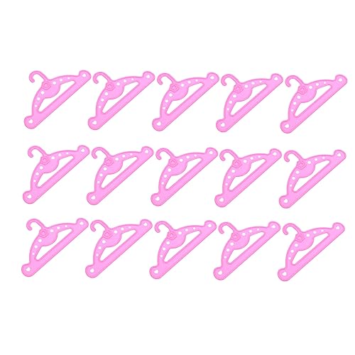 HANABASS 15Stücke Teiliges Mini Puppen Kleiderbügel aus Kunststoff für DIY Weihnachtsdeko Praktische Puppenständer für Puppenbekleidung für Handwerker und Bastelprojekte von HANABASS