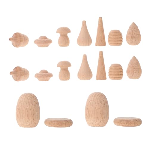 HANABASS 18 Stück Teiliges Unbehandelte Holzspielzeuge zum Basteln DIY Malmaterialien für Kreative Malerei und Holzfiguren für Gemeinsames Gestalten HANABASS 18 Stück Teiliges Unbehandelte Holzspielzeuge zum Basteln DIY Malmaterialien für Kreative Malerei und Holzfiguren für Gemeinsames Gestalten von HANABASS