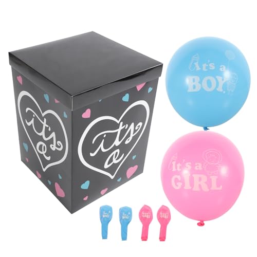 HANABASS 1Satz Geschlechtsoffenlegungsbox mit Ballons zur Geschlechtsverkündung für Babyparty Dekoration mit Blauen und Ballons Einzigartige von HANABASS