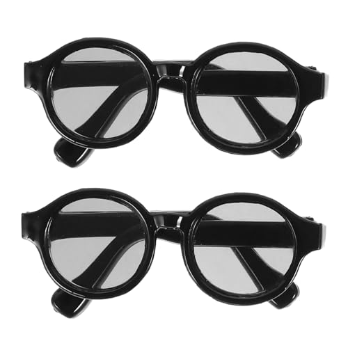 HANABASS 2 Paare Mini -brillenzubehör Puppe Kleinkinder Ankleiden Kleine Brille Puppenbrille Puppenbrillen Lesebrille Für Puppen Puppen-mini-brillengestell Gläser Mini Gläser Plastik Black von HANABASS