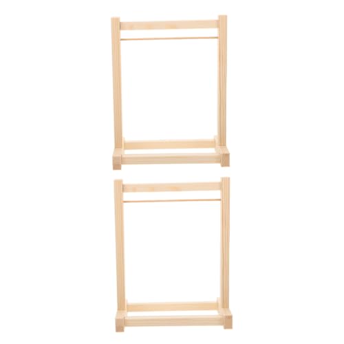 HANABASS 2 Stück Dollhouse Kleiderständer Puppen Kleider Rack für Kleidung Puppenkleider Organizer Zubehör Platzsparend und Installieren für Puppenhausbedarf von HANABASS